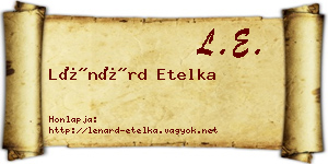 Lénárd Etelka névjegykártya