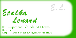 etelka lenard business card